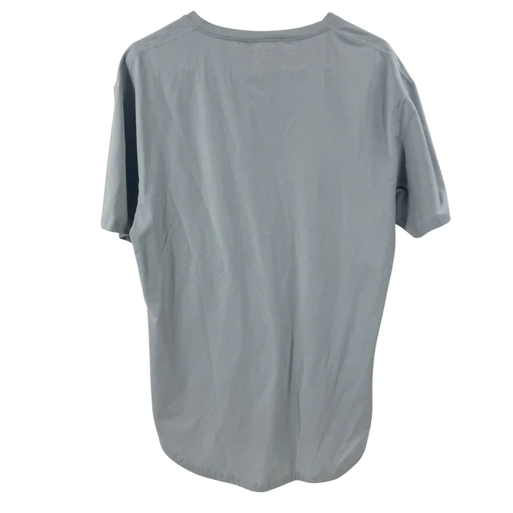 BYLT Premium Basics Mens Drop Cut V-Neck Lux T-Shirt Light Blue‎ Grey XL